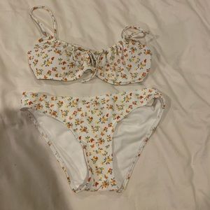 Hollister white floral bikini. Never worn